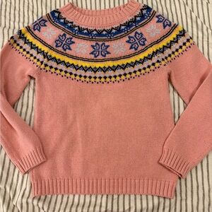 Epic Threads Pink and Blue Fair Isle Sweater